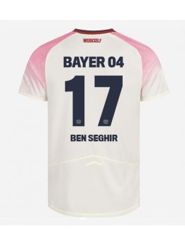 Moški Nogometna dresi replika Bayer Leverkusen Eliesse Ben Seghir #17 Gostujoči 2025-26 Kratek rokav Moški Nogometna dresi replika Bayer Leverkusen Eliesse Ben Seghir #17 Gostujoči 2025-26 Kratek rokav